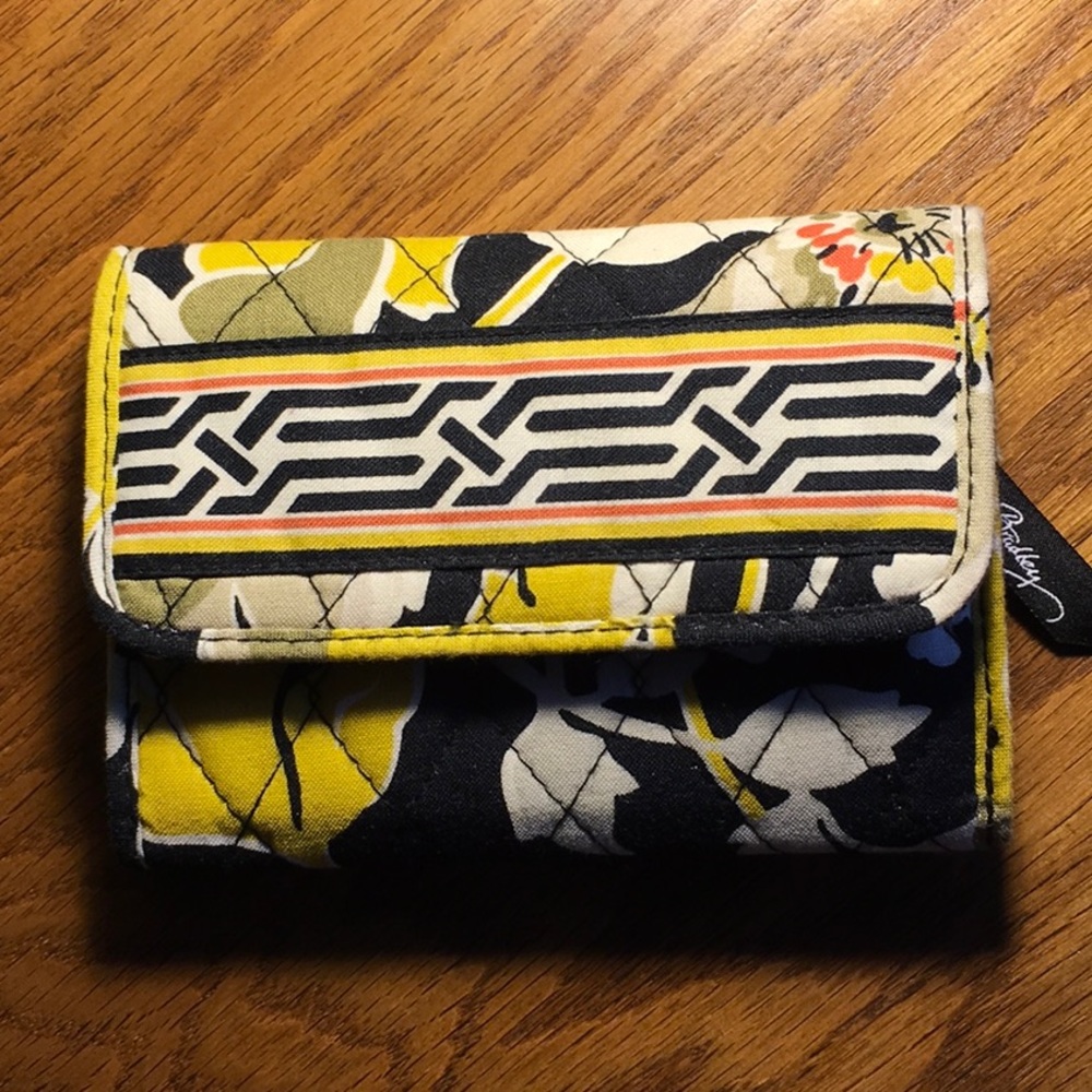 Vera Bradley black/yellow fold wallet.